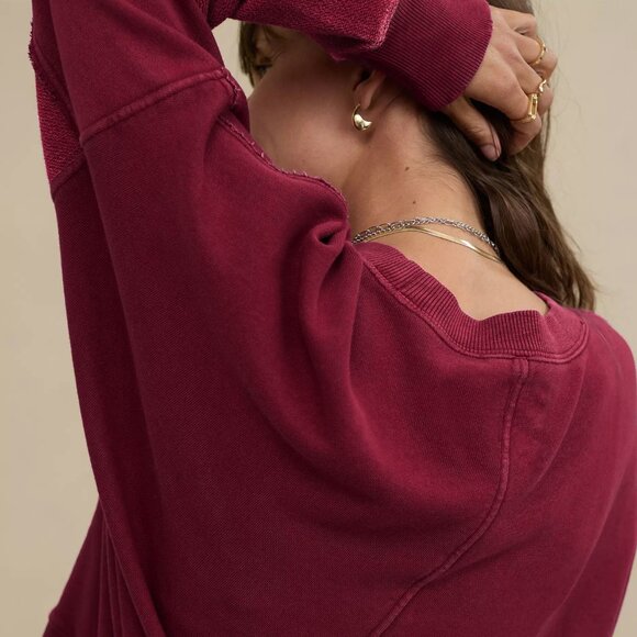 Women's sweatshirt jacket, loose, casual, crew neck top, a sophisticated commute - Picture 4 of 5